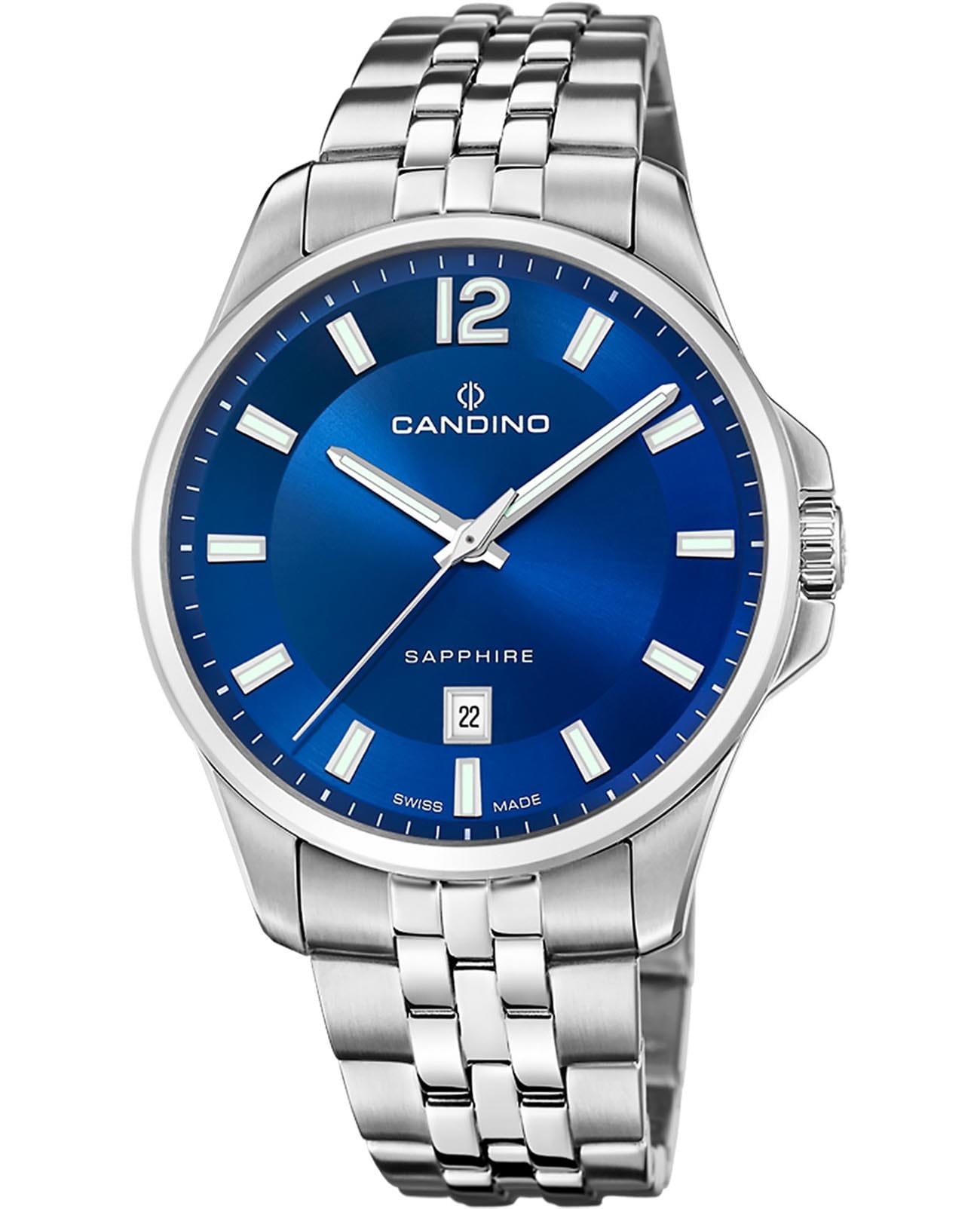 Candino Candino Gents Classic C4764/2  C4764/2 кварцевые мужские часы синий циферблат, браслет нержавеющая сталь — вид спереди