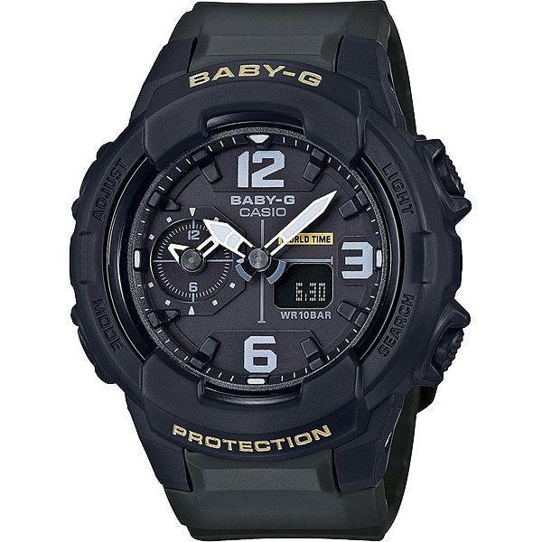 Casio Casio Baby-G BGA-230-3B  BGA-230-3B кварцевые женские часы черный циферблат, браслет пластик — вид спереди