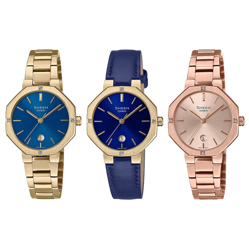 Casio Casio Sheen SHE-4543G-2A, sheen япония женские часы на браслете сталь с ip покрытием боковой вид