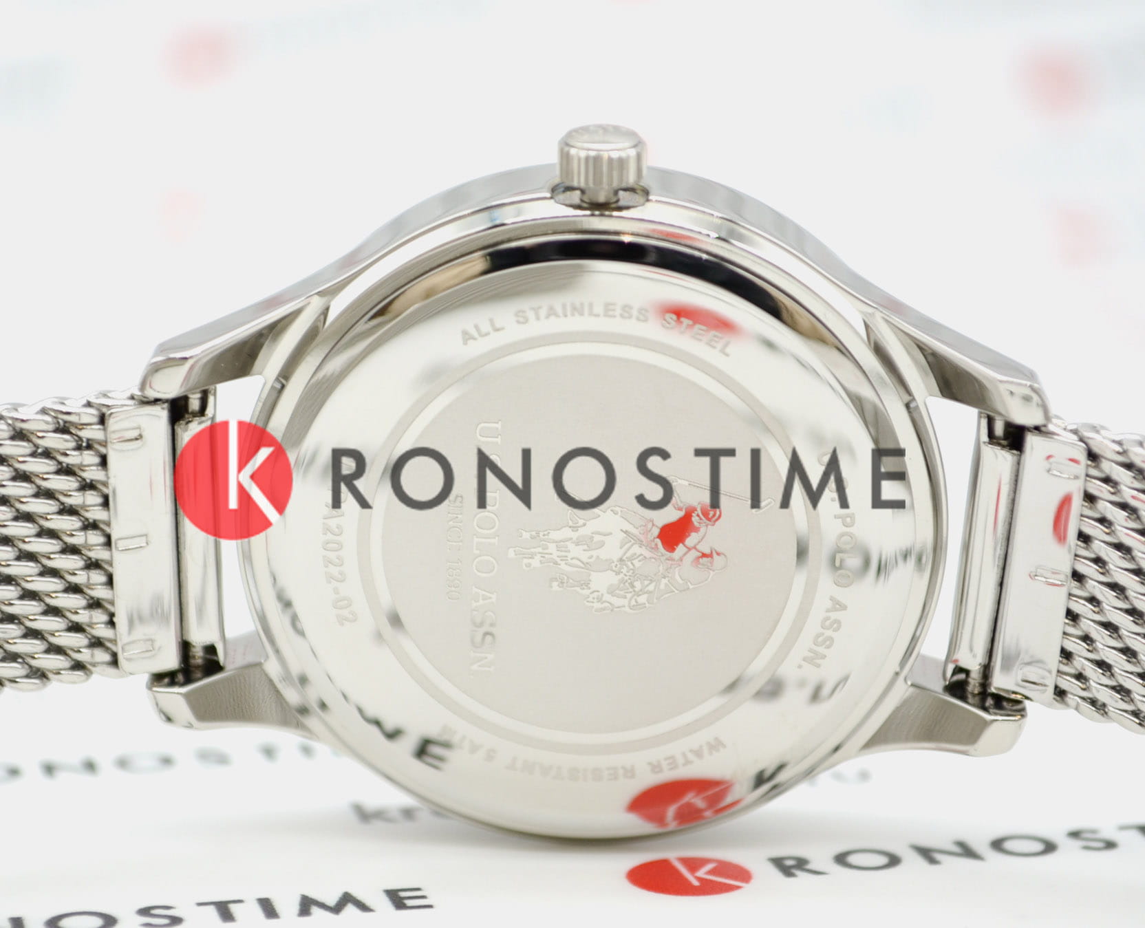 U.S. Polo Assn. U.S. Polo Assn. Stile USPA2022-02  - задняя крышка сталь металл корпуса, сша часы