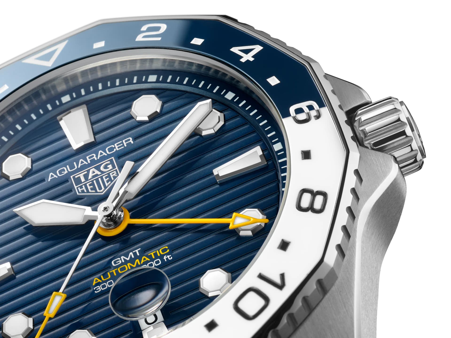 TAG Heuer TAG Heuer Aquaracer Professional 300 GMT WBP2010.FT6198 механические мужские часы часы крупный план синий циферблата