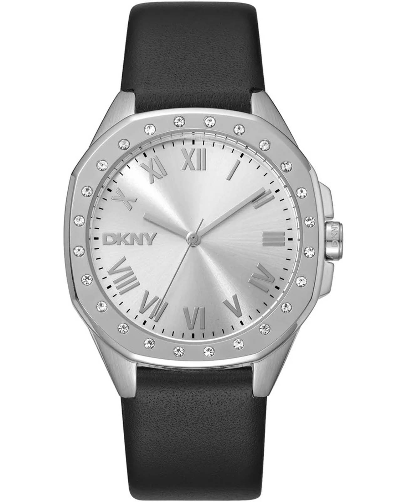 DKNY DKNY Brooklyn Maxi DK1L011L0015  DK1L011L0015 кварцевые женские часы  циферблат, браслет кожаный — вид спереди