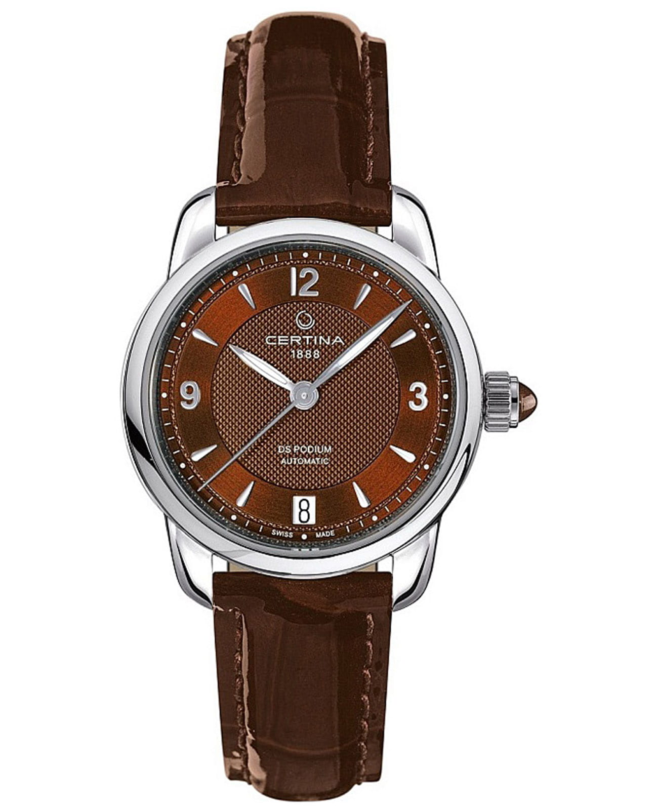 Certina Certina DS Podium C025.207.16.297.00  C0252071629700 кварцевые женские часы коричневый циферблат, браслет кожаный — вид спереди