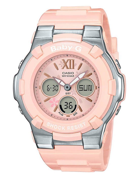 Casio Casio Baby-G BGA-110BL-4B  BGA-110BL-4B кварцевые женские часы розовый циферблат, браслет пластик — вид спереди