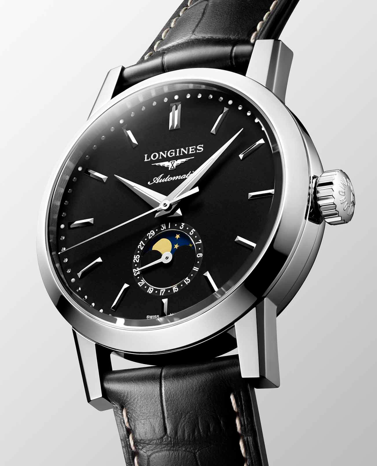 Longines Longines 1832 L4.826.4.52.0, 1832 швейцария мужские часы на браслете кожаный боковой вид