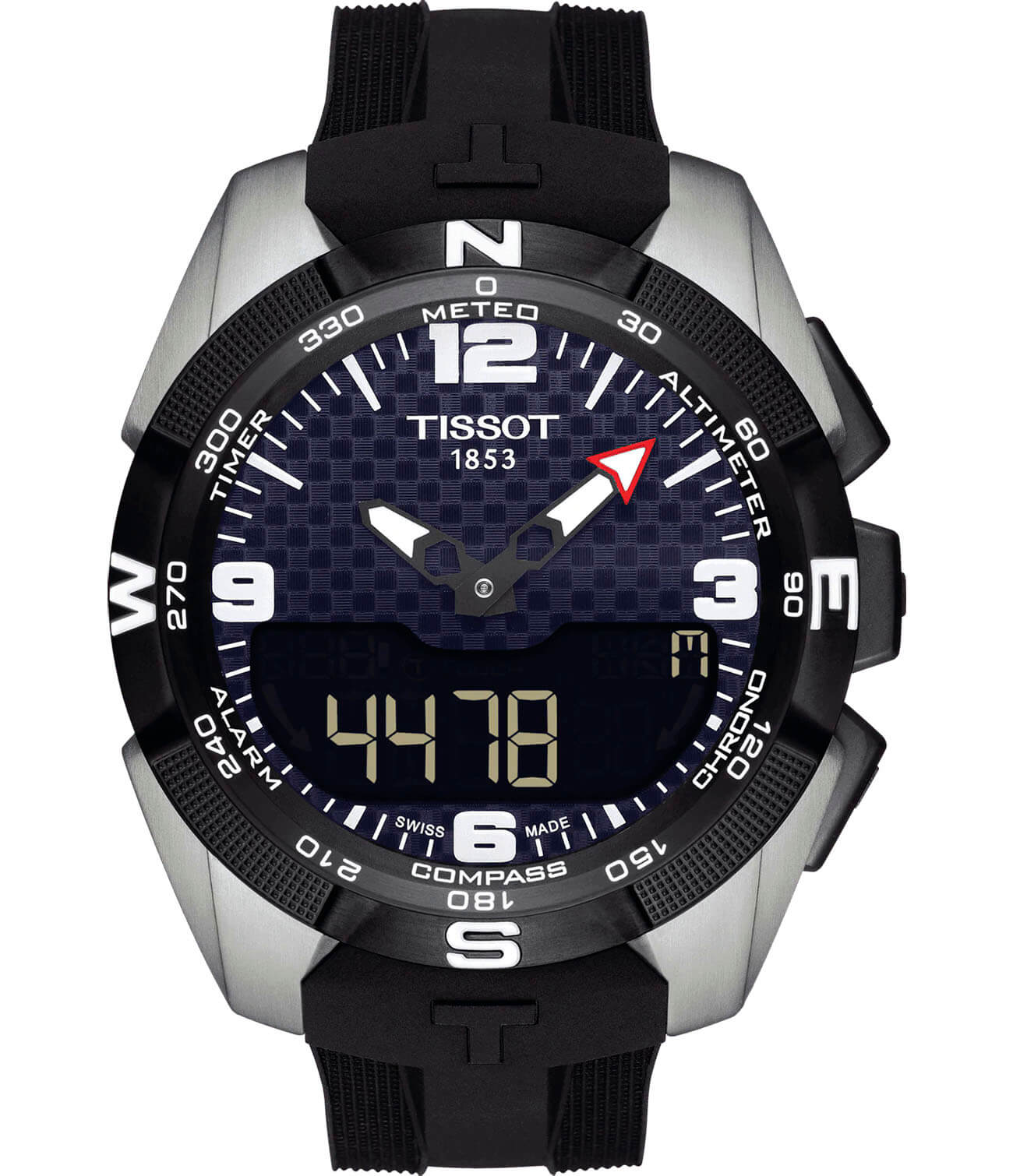 Tissot Tissot T-Touch Exper Solar NBA Special Edition T091.420.47.207.01 T Touch T0914204720701 кварцевые мужские часы черный циферблат, браслет каучук — вид спереди