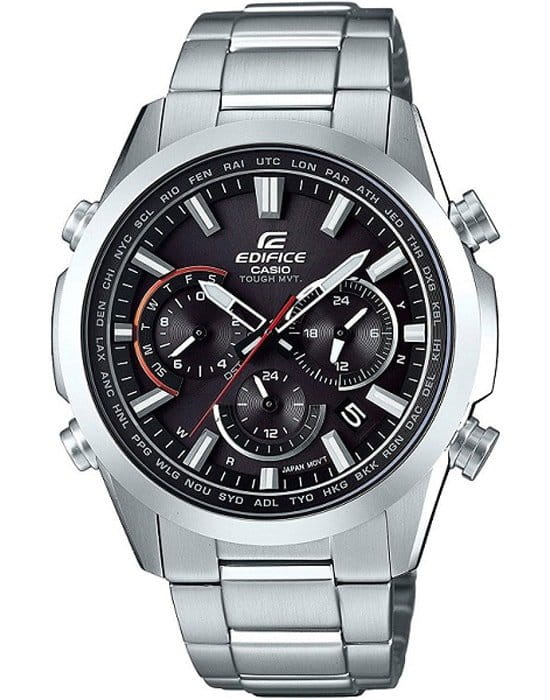 Casio Casio Edifice EQW-T650D-1A EQW EQW-T650D-1A  мужские часы черный циферблат, браслет  — вид спереди