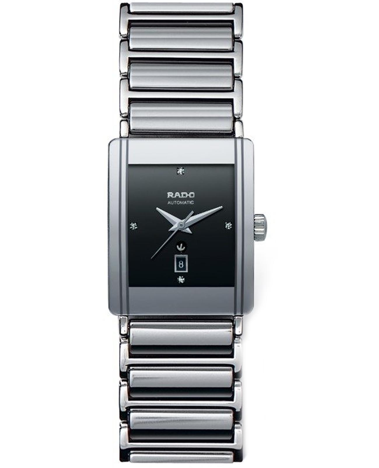 Rado Rado Integral Diamonds R20693722  R20693722 кварцевые мужские часы черный циферблат, браслет сталь + ceramos™ — вид спереди