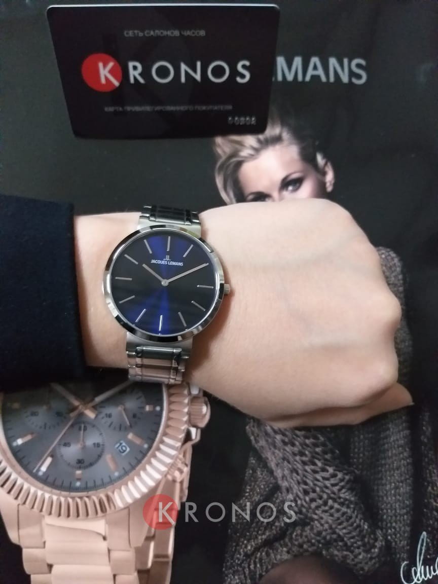 Jacques Lemans Jacques Lemans  1-1998C женские часы синий циферблат на запястье