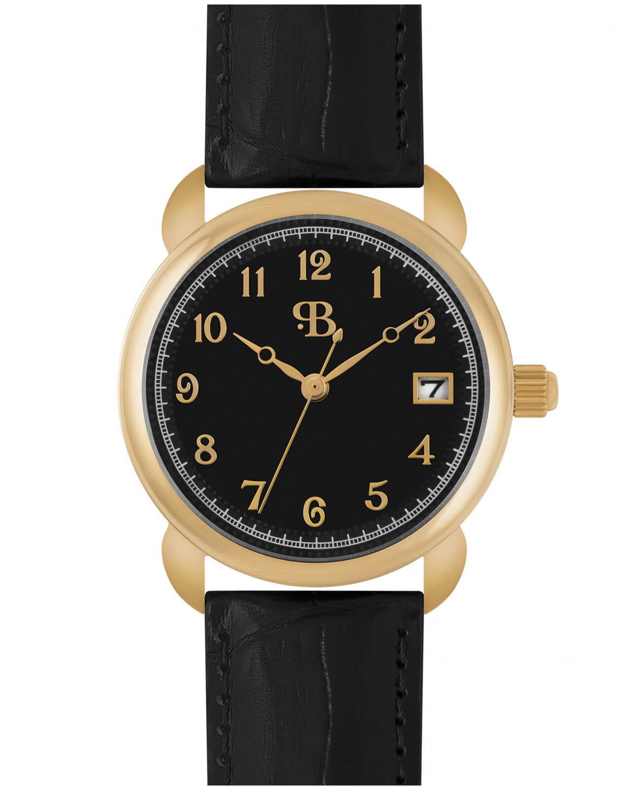 Русское Время Русское Время 4076220  4076220 кварцевые мужские часы черный циферблат, браслет кожаный — вид спереди