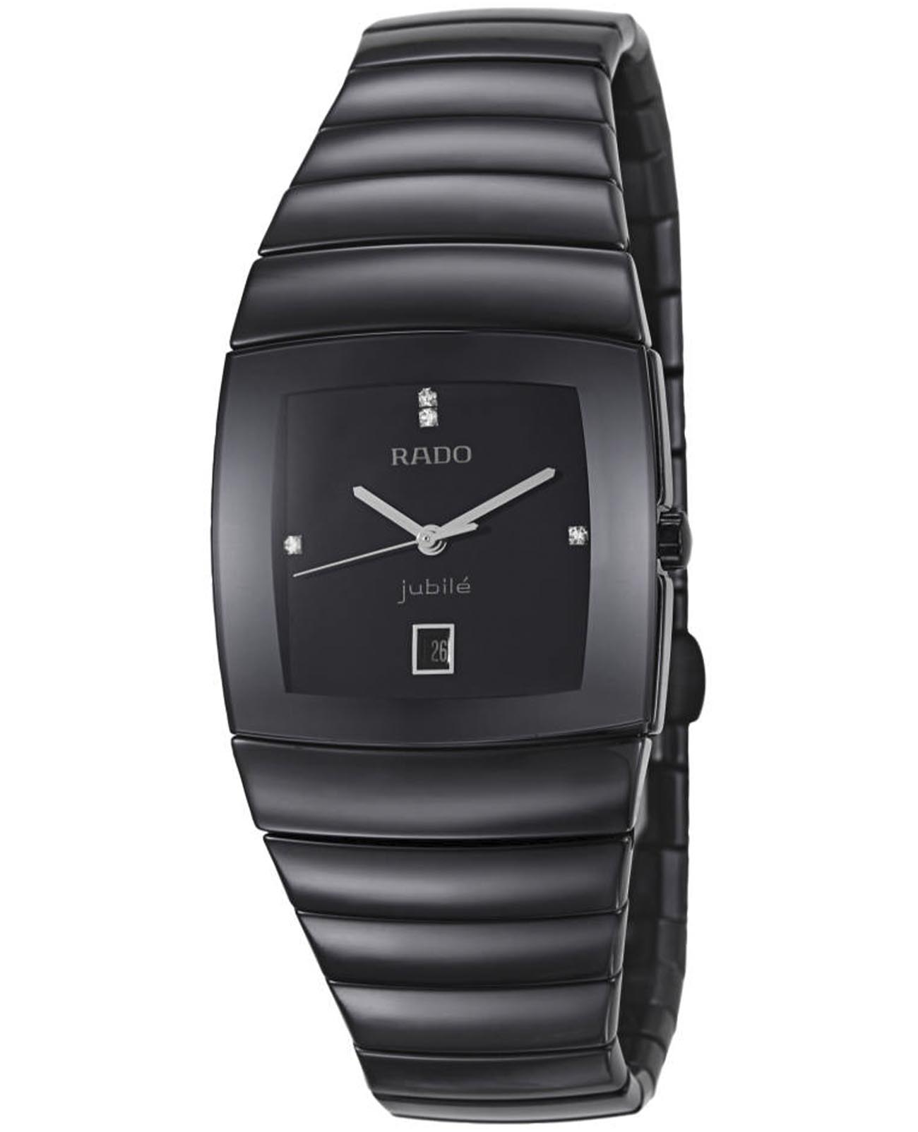 Rado Rado Sintra R13725702  R13725702 кварцевые мужские часы черный циферблат, браслет керамика — вид спереди