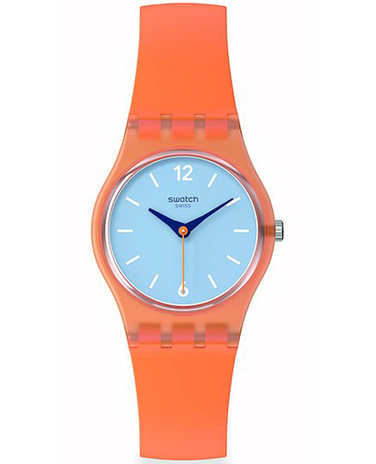 Swatch Swatch Lady LO116  LO116 кварцевые женские часы голубой циферблат, браслет пластик — вид спереди