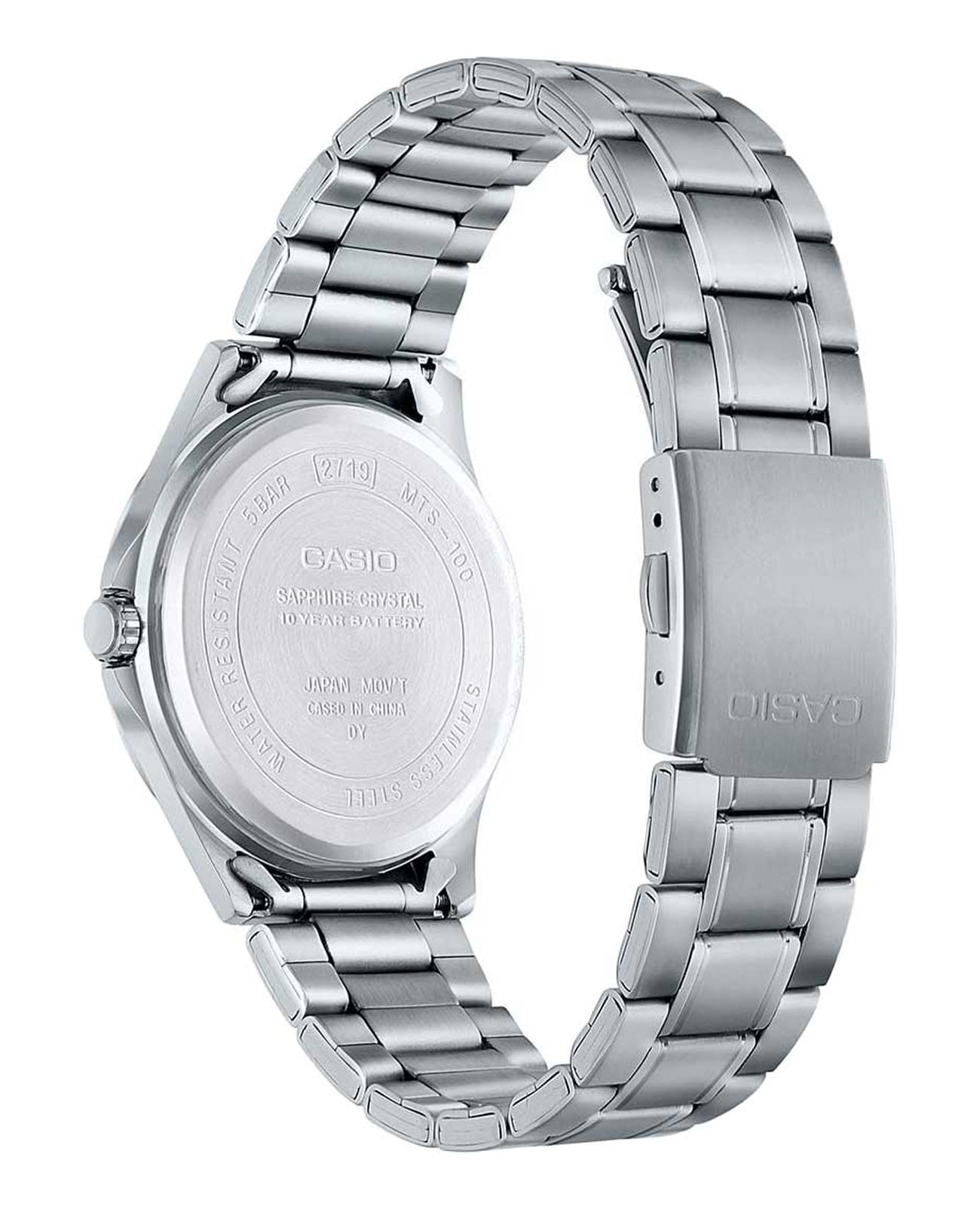Casio Casio Collection MTS-100D-2A, collection япония мужские часы на браслете нержавеющая сталь боковой вид
