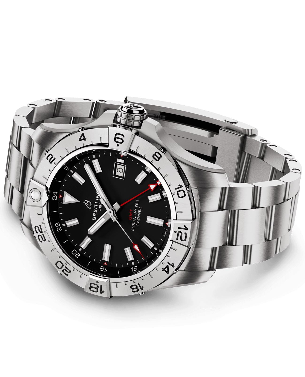 Breitling Breitling Avenger Automatic GMT 44 A32320101B1A1, avenger швейцария мужские часы на браслете нержавеющая сталь боковой вид