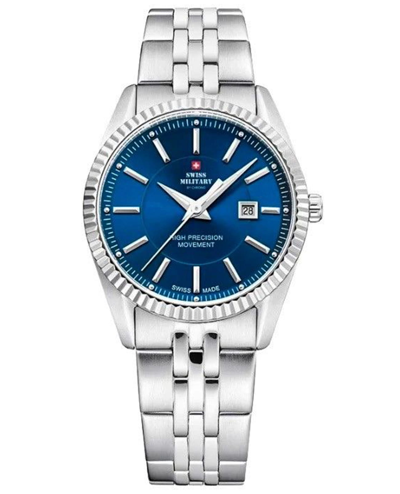 Swiss Military by Chrono Swiss Military by Chrono Сверхточные SM34066.03  SM34066.03 кварцевые женские часы черный циферблат, браслет нержавеющая сталь — вид спереди