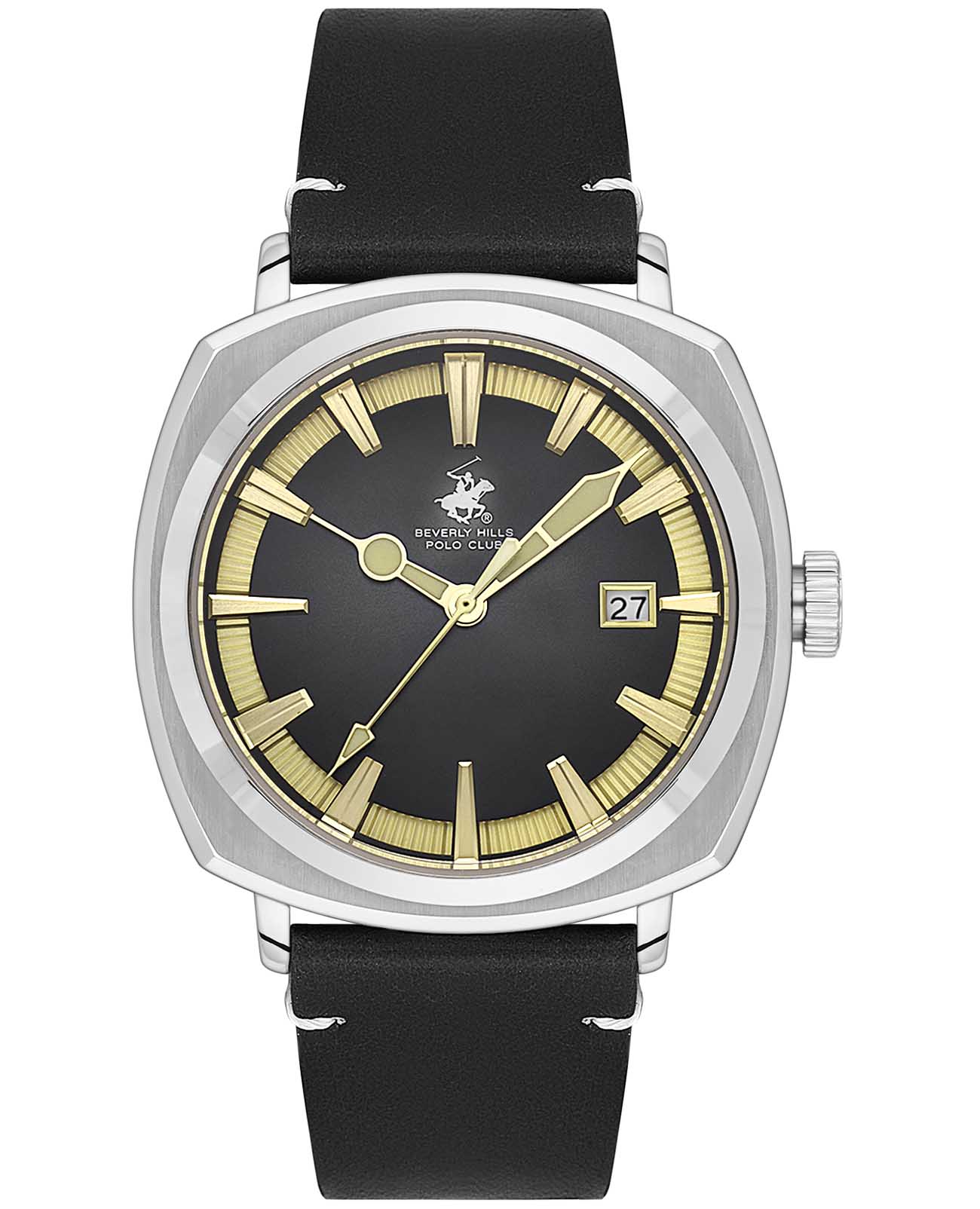 Beverly Hills Polo Club Beverly Hills Polo Club BP3732X.351  BP3732X.351 кварцевые мужские часы черный циферблат, браслет кожаный — вид спереди