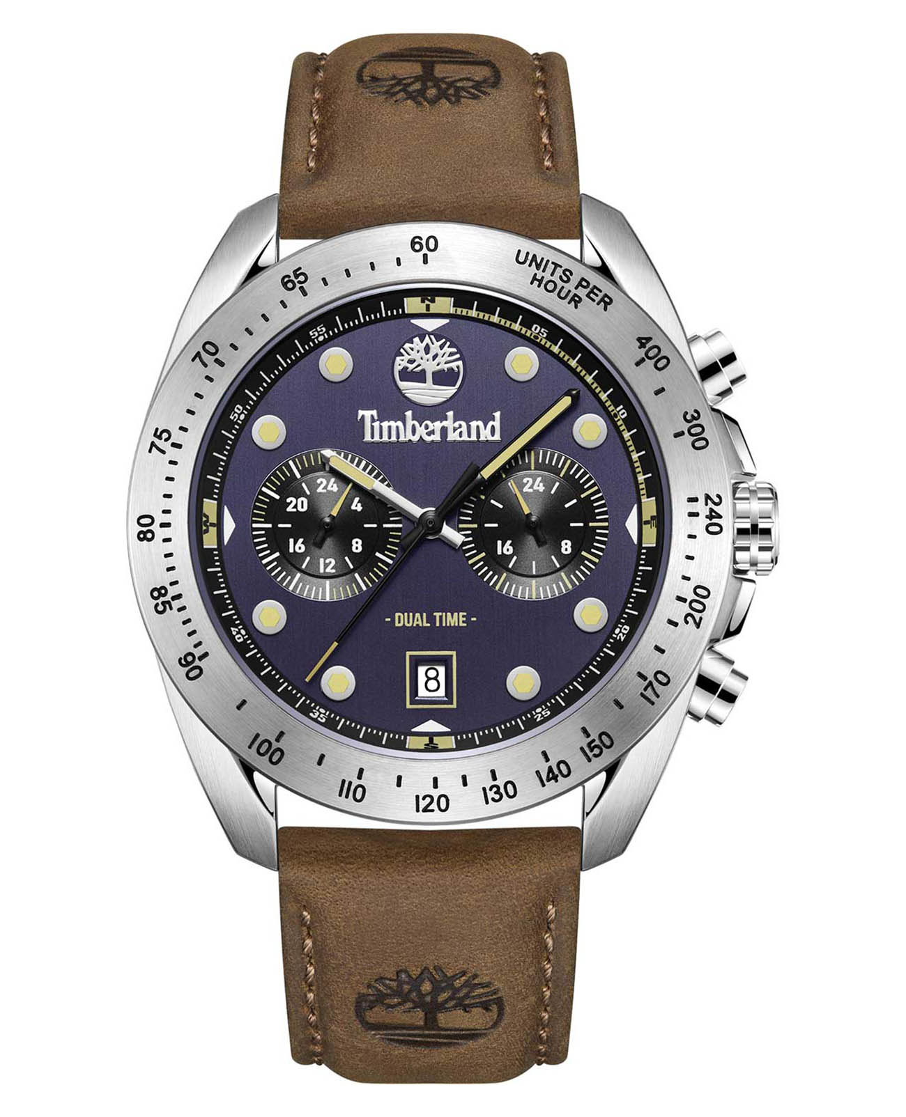 Timberland Timberland Carrigan TDWGF2230503  TDWGF2230503 кварцевые мужские часы синий циферблат, браслет кожаный — вид спереди