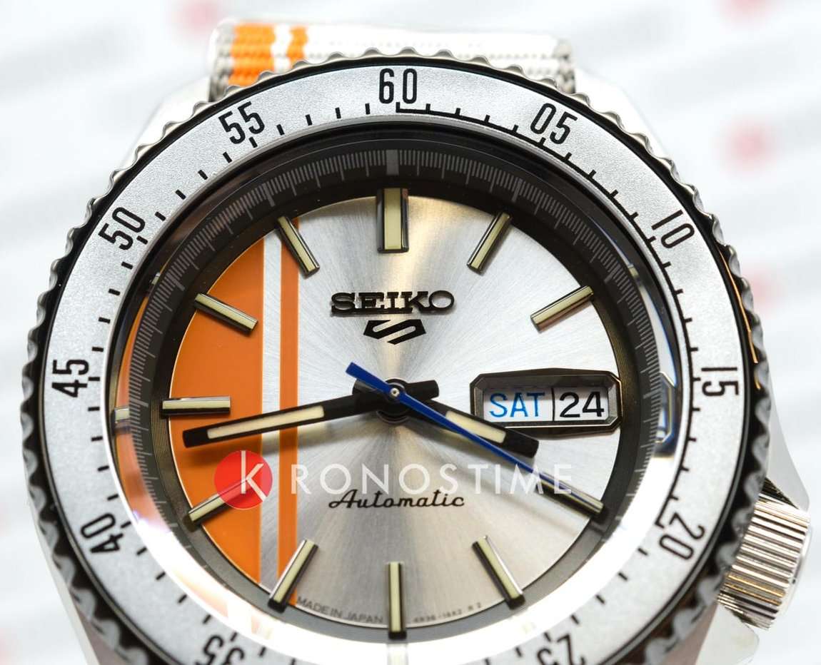 Seiko Seiko 5 Sports SRPK73, 5 sports япония мужские часы на браслете тканевый боковой вид