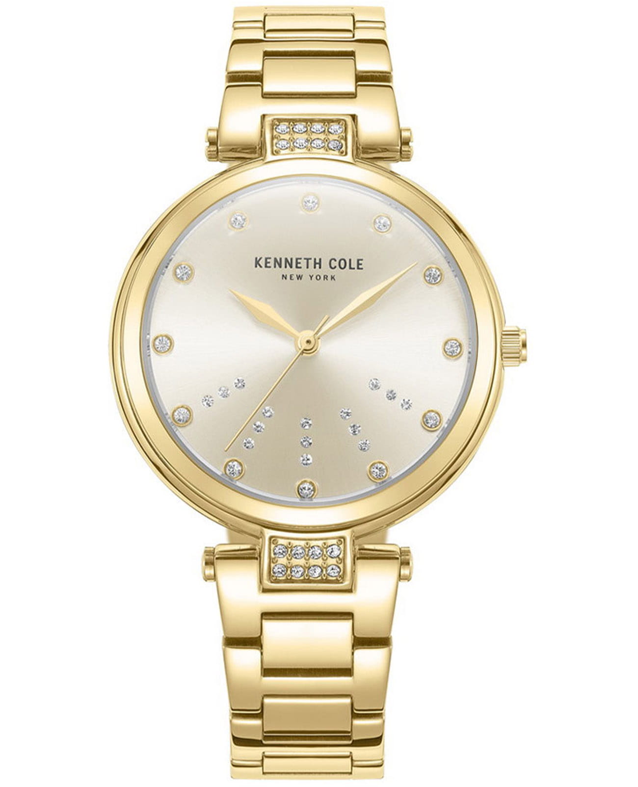 Kenneth Cole Kenneth Cole Classic KCWLG2237302  KCWLG2237302 кварцевые женские часы золотой циферблат, браслет сталь с ip покрытием — вид спереди