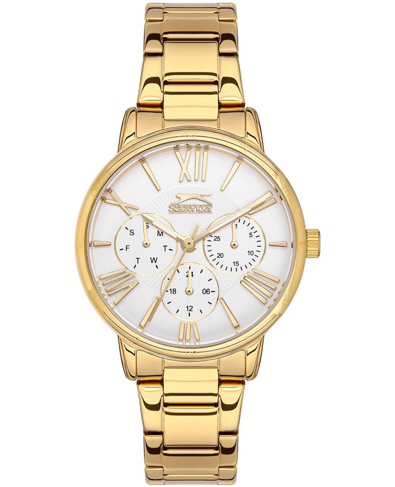 Slazenger Slazenger SL.09.2072.4.03  SL.09.2072.4.03 кварцевые женские часы серебристый циферблат, браслет суперметалл с ip покрытием — вид спереди