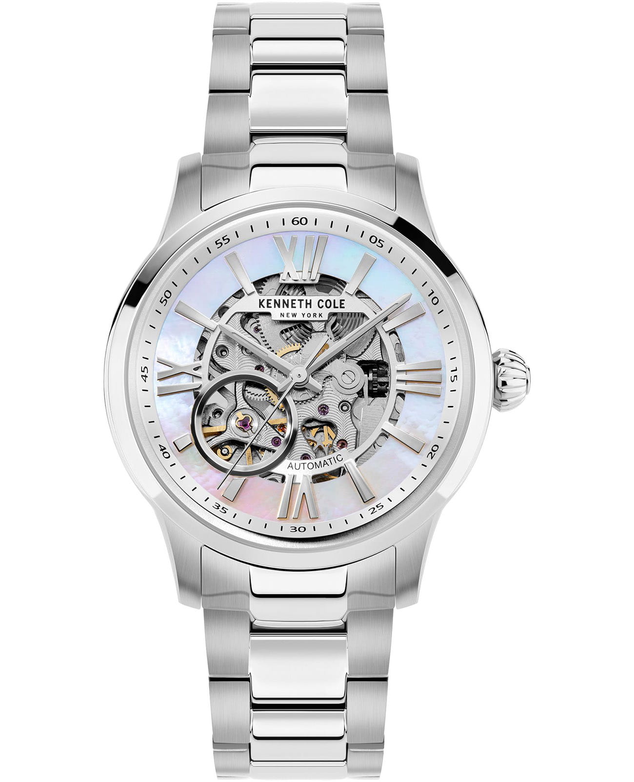 Kenneth Cole Kenneth Cole KCWLL2105501  KCWLL2105501 механические мужские часы  циферблат, браслет нержавеющая сталь — вид спереди