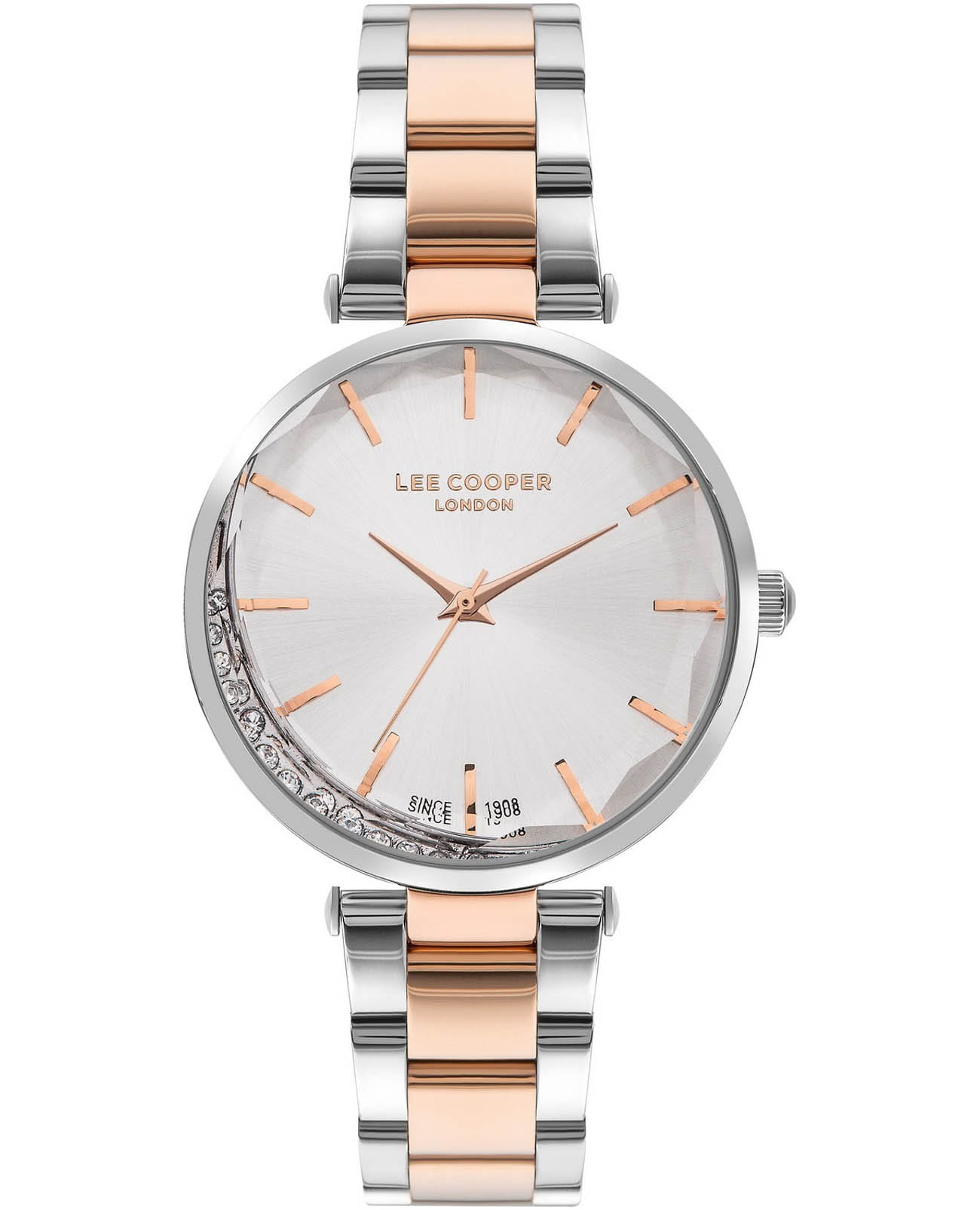 Lee Cooper Lee Cooper LC07603.530  LC07603.530 кварцевые женские часы серебристый циферблат, браслет нержавеющая сталь с ip-покрытием — вид спереди