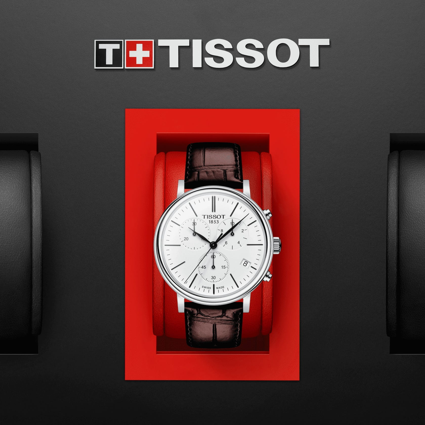 Оригинальные часы Tissot Tissot Carson Premium Chronograph T122.417.16.011.00 кварцевые калибр механизма eta g10.212 общий вид