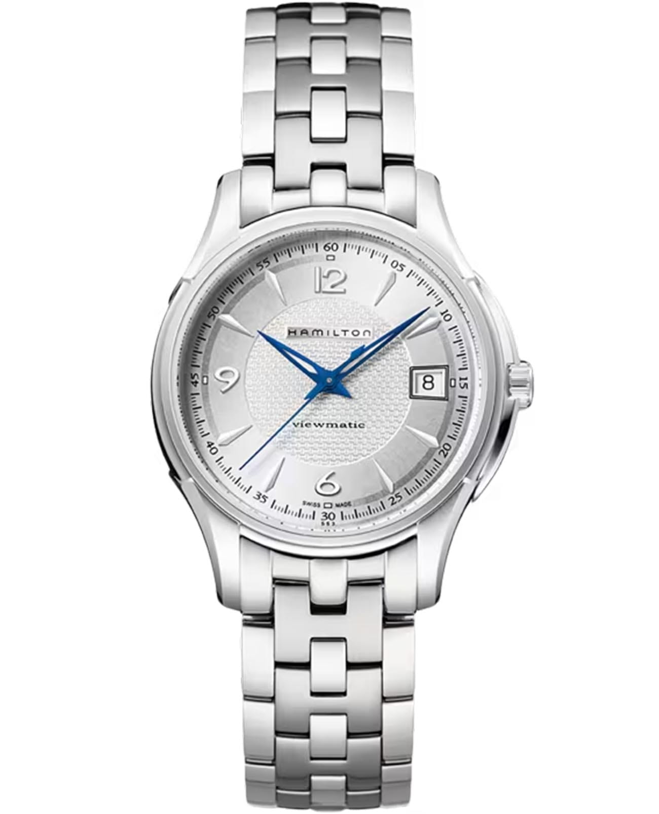 Hamilton Hamilton Jazzmaster Viewmatic Auto H32455157  H32455157 механические женские часы серебристый циферблат, браслет нержавеющая сталь — вид спереди