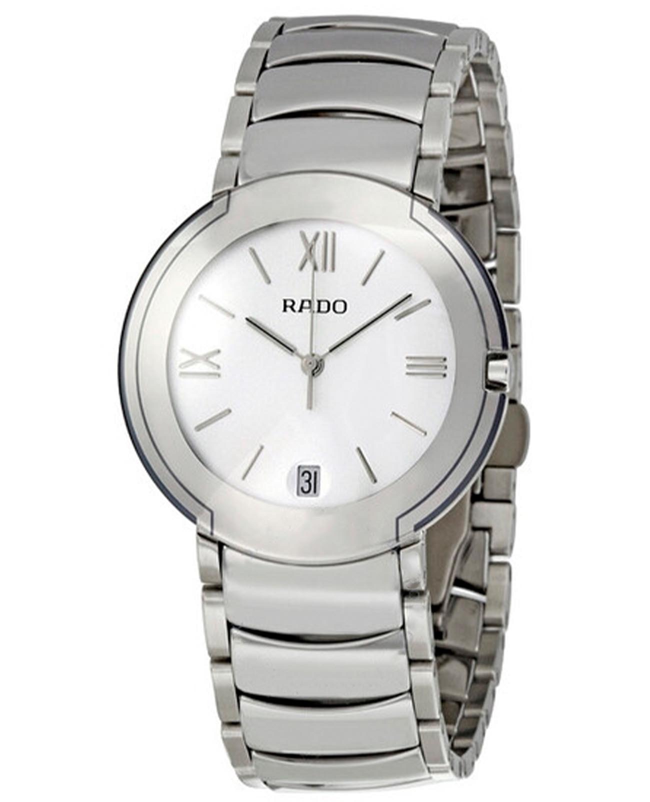 Rado Rado Coupole Classic Automatic R22624112 Classic R22624112 кварцевые мужские часы белый циферблат, браслет сталь + керамические вставки — вид спереди