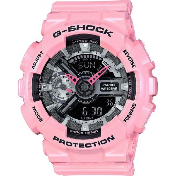 Casio Casio G-Shock GMA-S110MP-4A2  GMA-S110MP-4A2 электронные женские часы черный циферблат, браслет пластик — вид спереди
