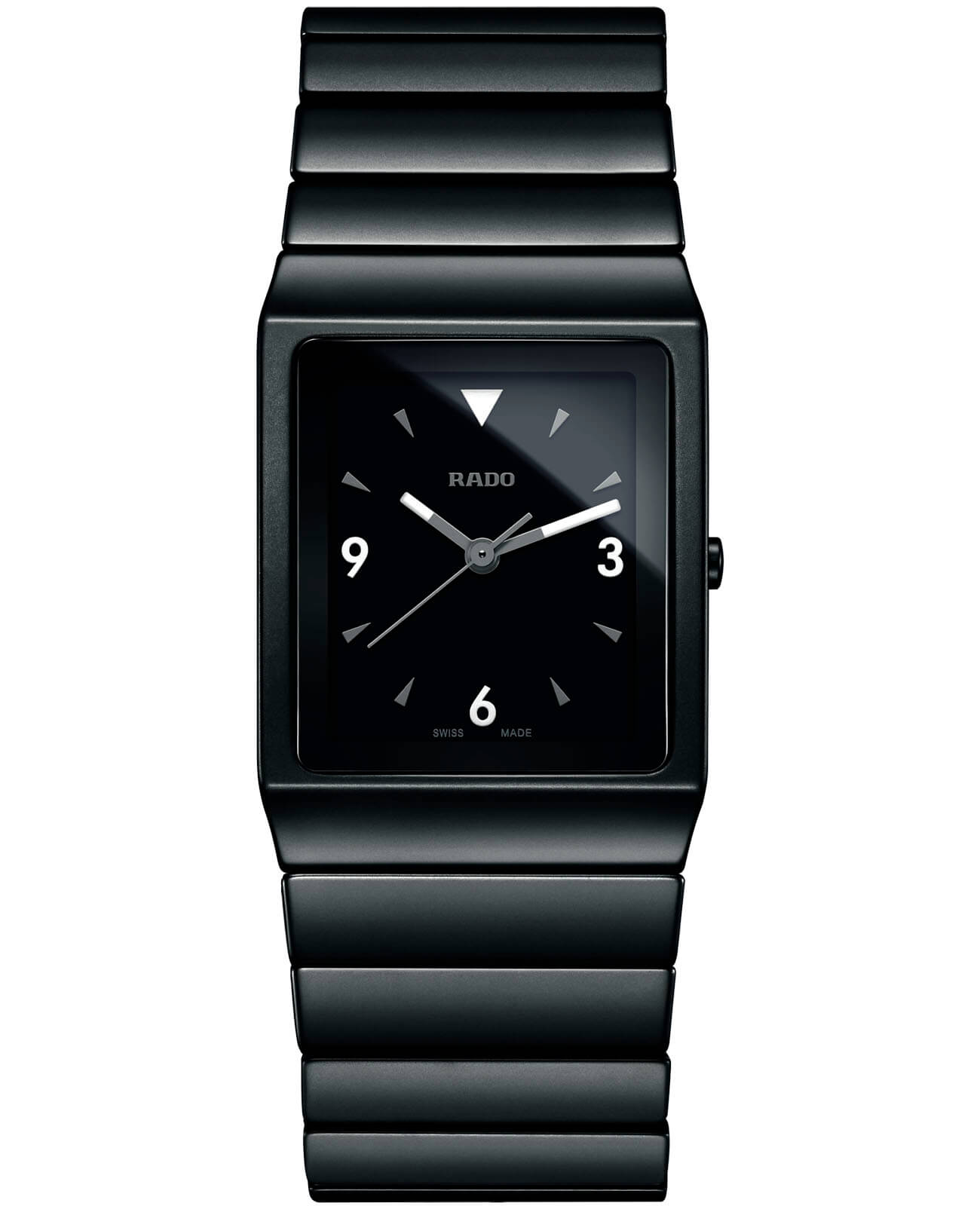 Rado Rado Ceramica R21708152  R21708152 кварцевые мужские часы черный циферблат, браслет высокотехнологичная керамика — вид спереди