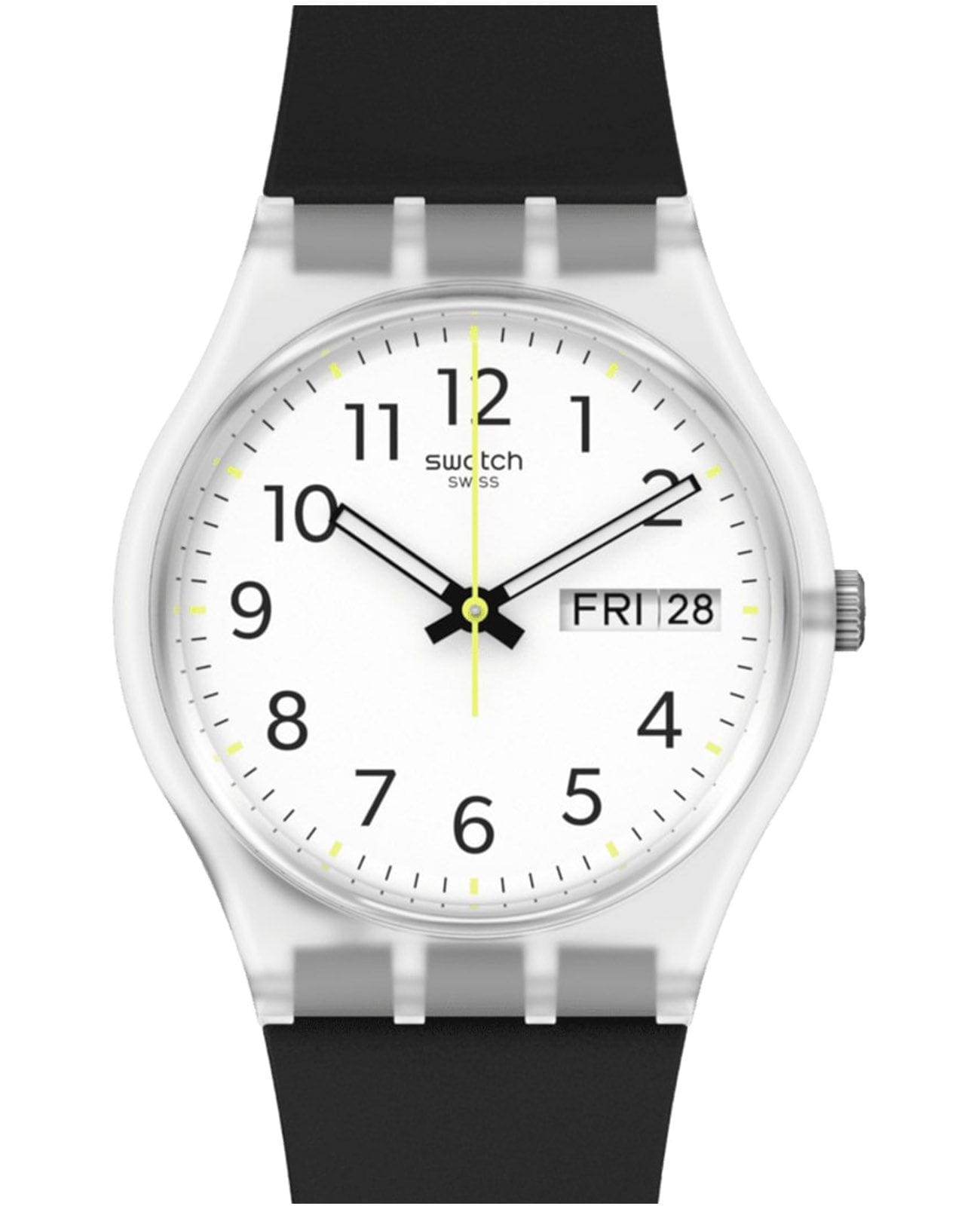Swatch Swatch Gent Biosourced Standard SO28K701  SO28K701 кварцевые женские часы белый циферблат, браслет биоматериал — вид спереди