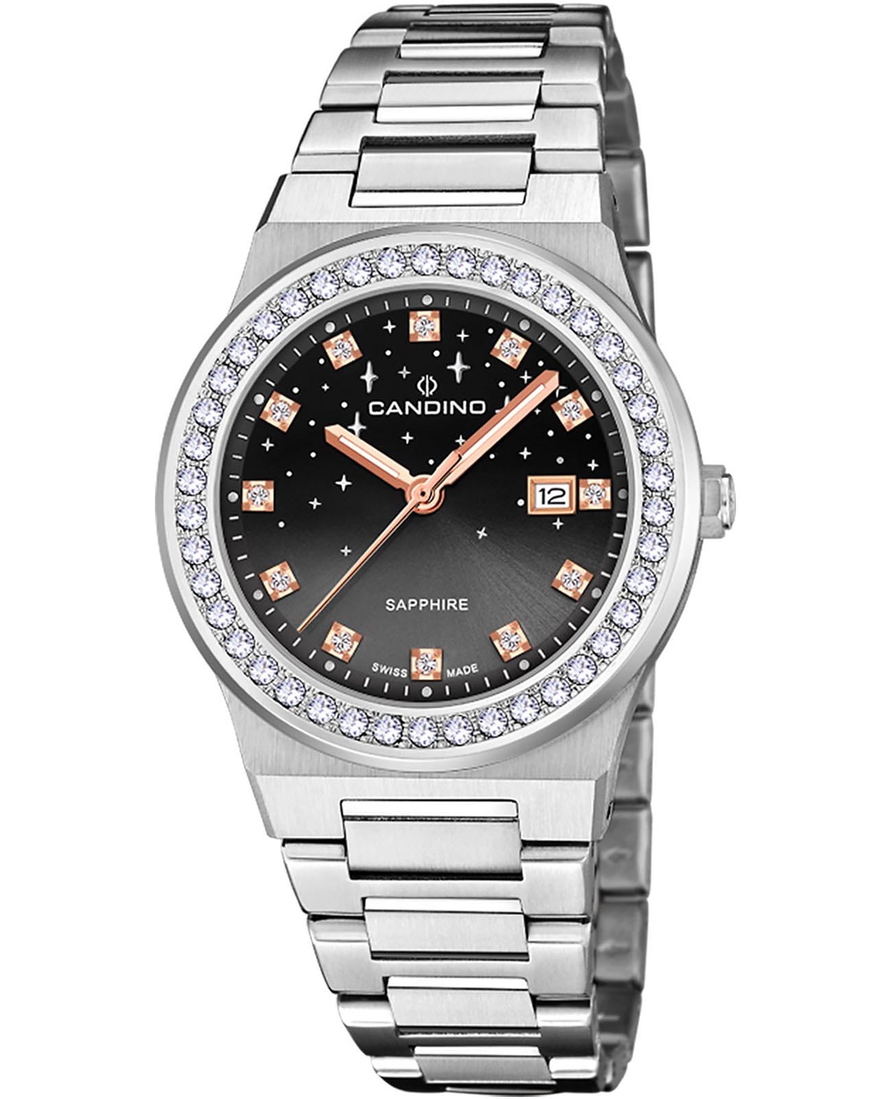 Candino Candino Lady Elegance Sparkling Date C4749/4  C4749/4 кварцевые женские часы  циферблат, браслет нержавеющая сталь — вид спереди