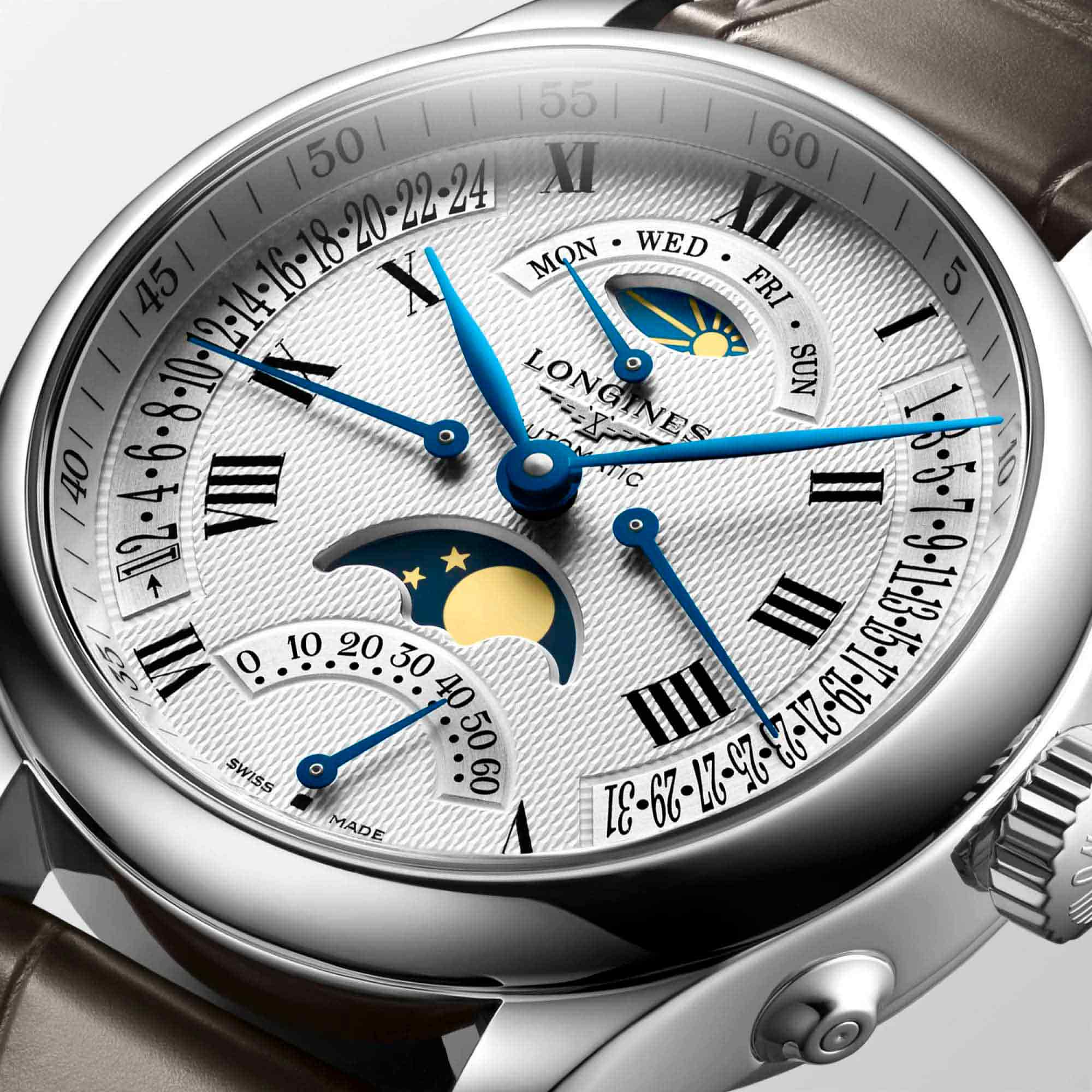 Longines Longines Master Collection L2.738.4.71.3 мужские часы белый циферблат на запястье