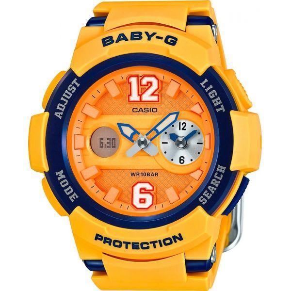 Casio Casio Baby-G BGA-210-4B  BGA-210-4B кварцевые женские часы желтый циферблат, браслет пластик — вид спереди