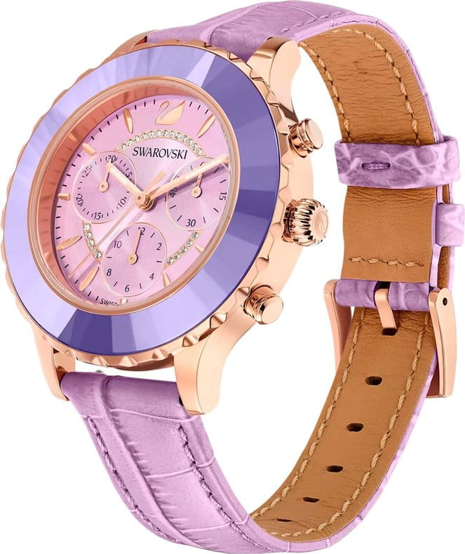 Swarovski Swarovski Octea Lux Chrono 5632263,  швейцария женские часы на браслете кожаный боковой вид