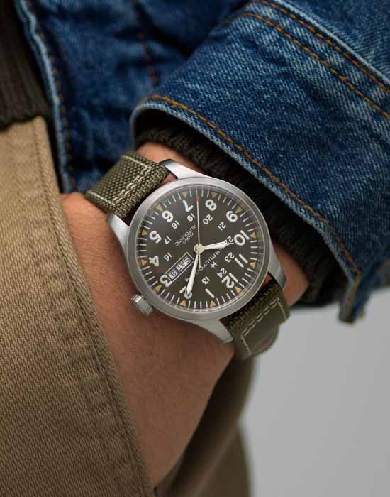 Hamilton Hamilton Khaki Field Day Date Auto H70535081 механические часы с аксессуарами мужские часы модель H70535081