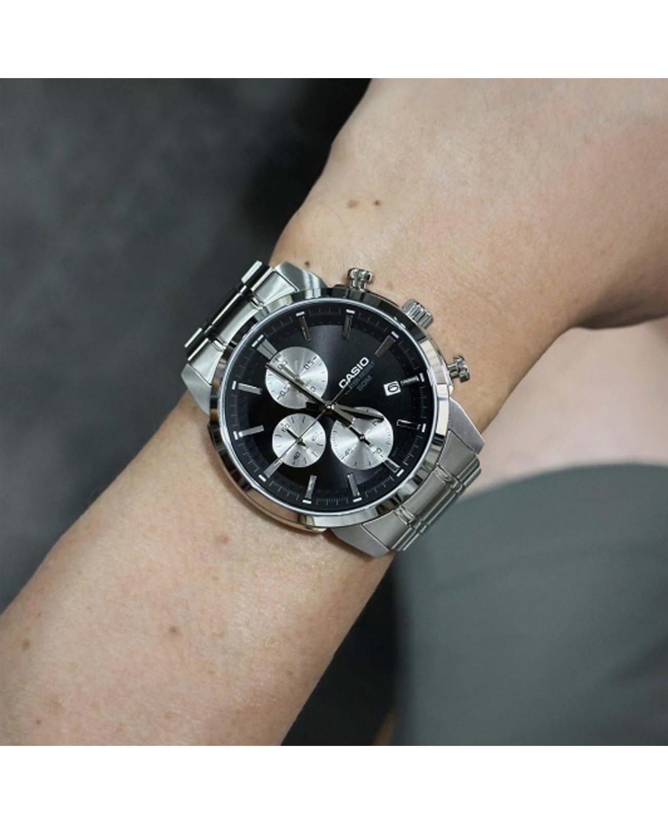 Casio Casio Collection MTP-E510D-1A2VDF (MTP-E510D-1A2) , наручные мужские часы фото под углом