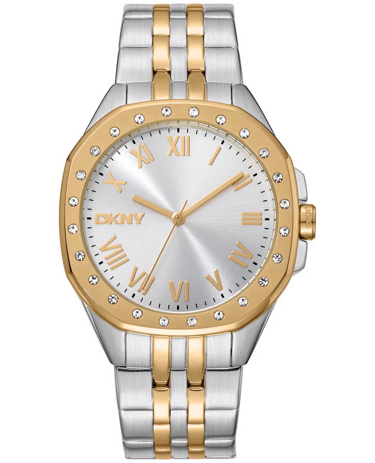 DKNY DKNY Brooklyn Maxi DK1L011M0065  DK1L011M0065 кварцевые женские часы серебристый циферблат, браслет нержавеющая сталь с ip-покрытием — вид спереди