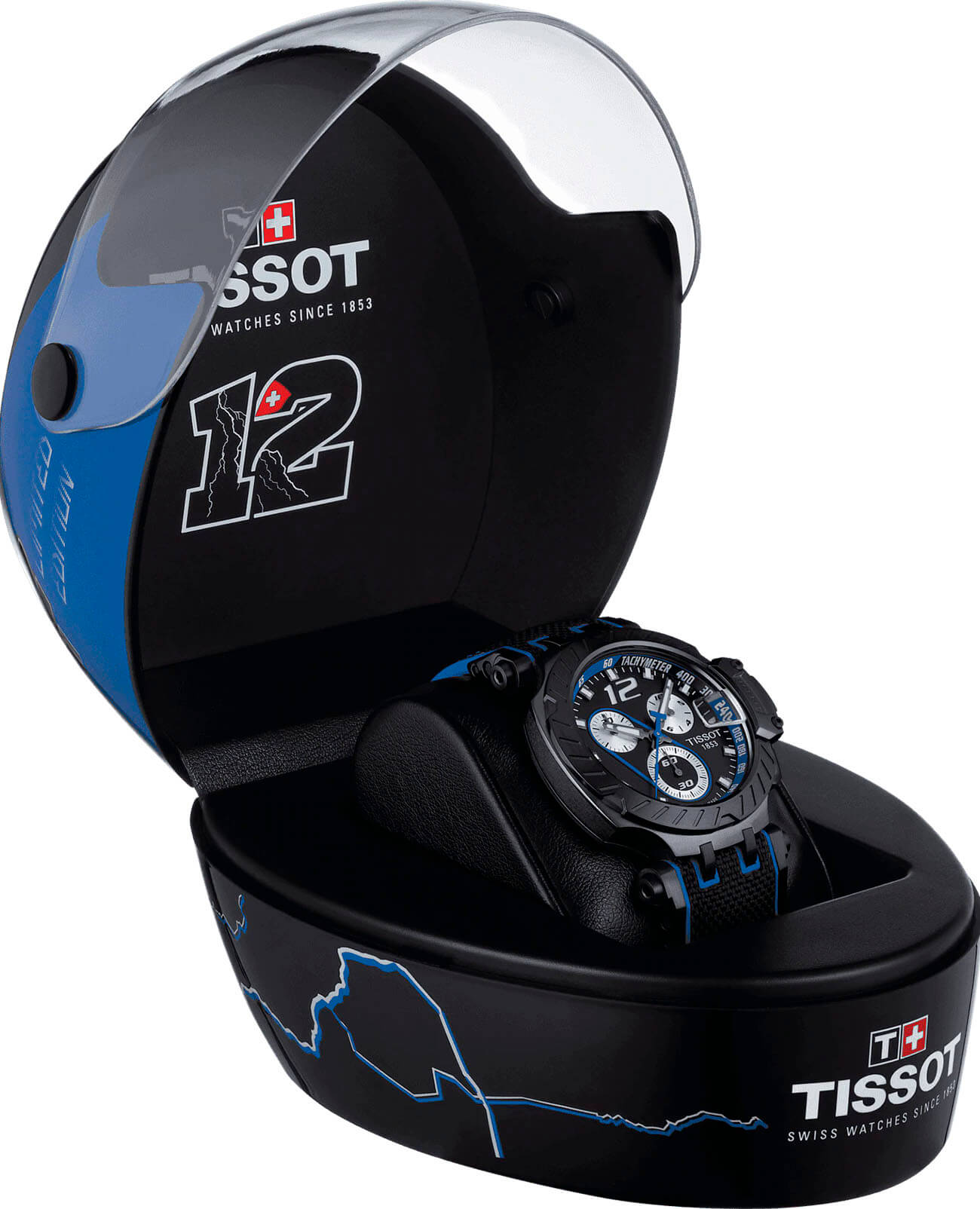 Tissot Tissot T-Race Thomas Luthi 2019 T115.417.37.057.03 кварцевые мужские часы часы крупный план черный циферблата