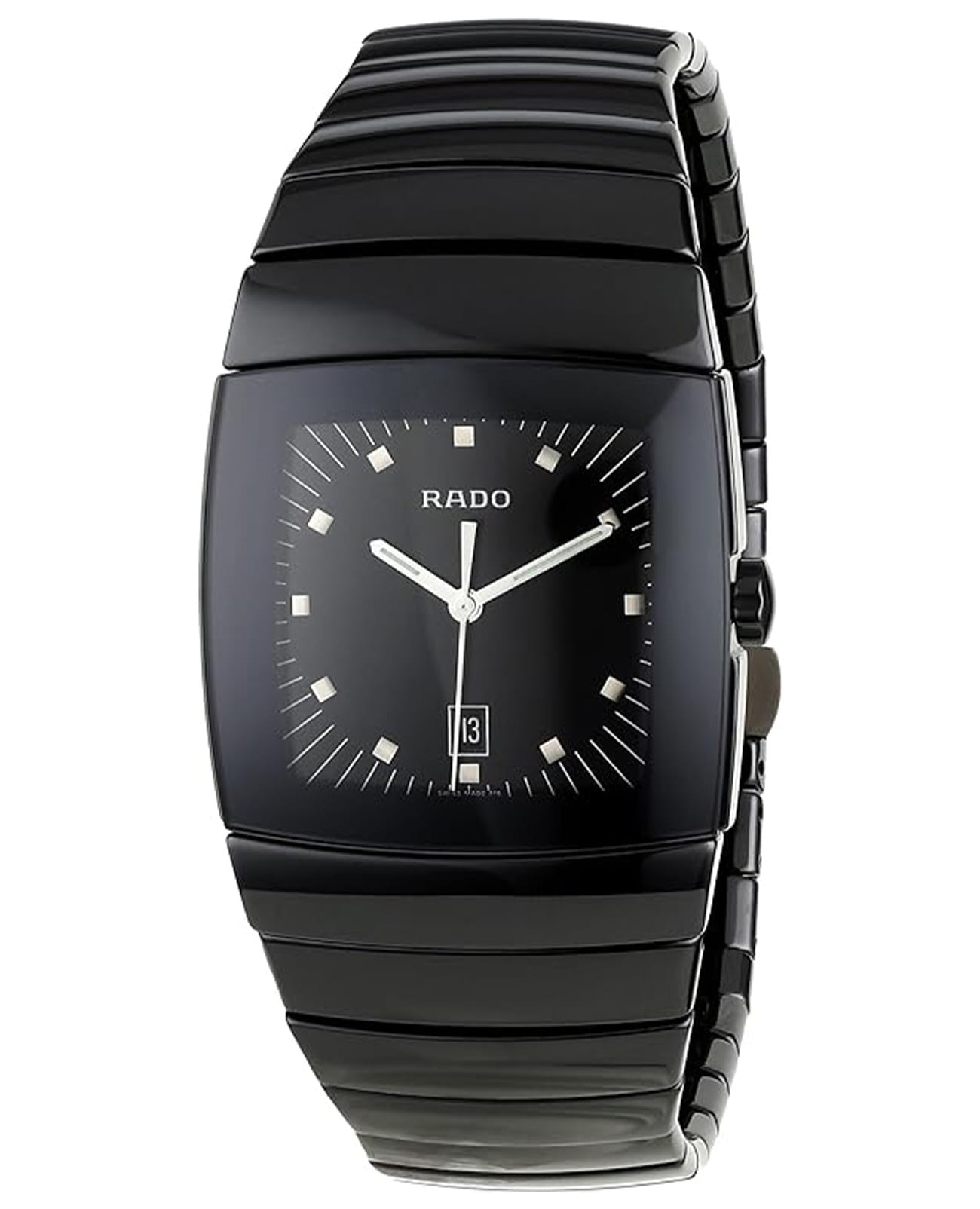 Rado Rado Sintra R13724162  R13724162 кварцевые мужские часы черный циферблат, браслет сталь + керамические вставки — вид спереди