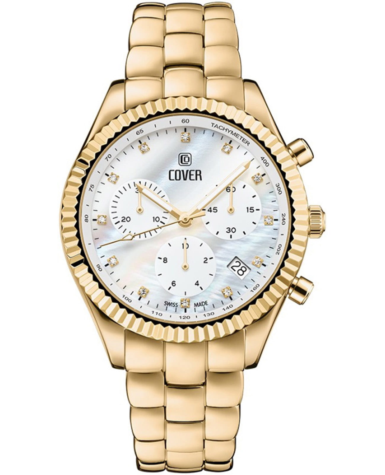 Cover Cover Valentina CO207.03  CO207.03 кварцевые женские часы перламутровый циферблат, браслет нержавеющая сталь с pvd-покрытием — вид спереди