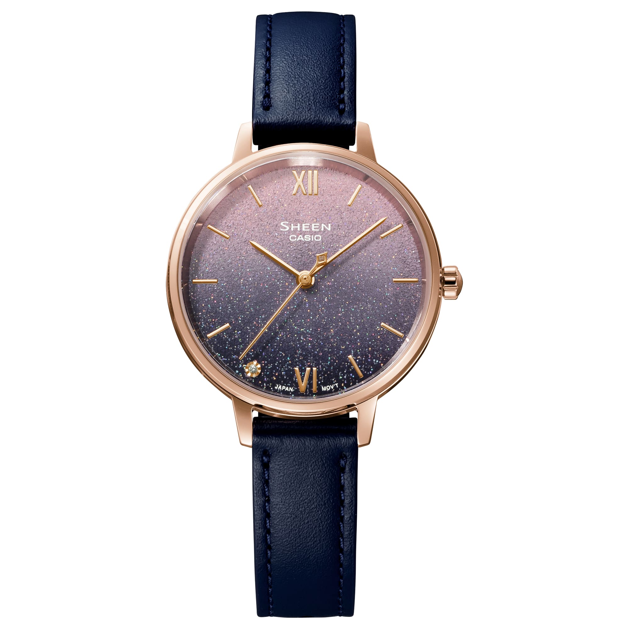 Casio Casio Sheen SHE-4548PGL-4A, sheen япония женские часы на браслете кожаный боковой вид