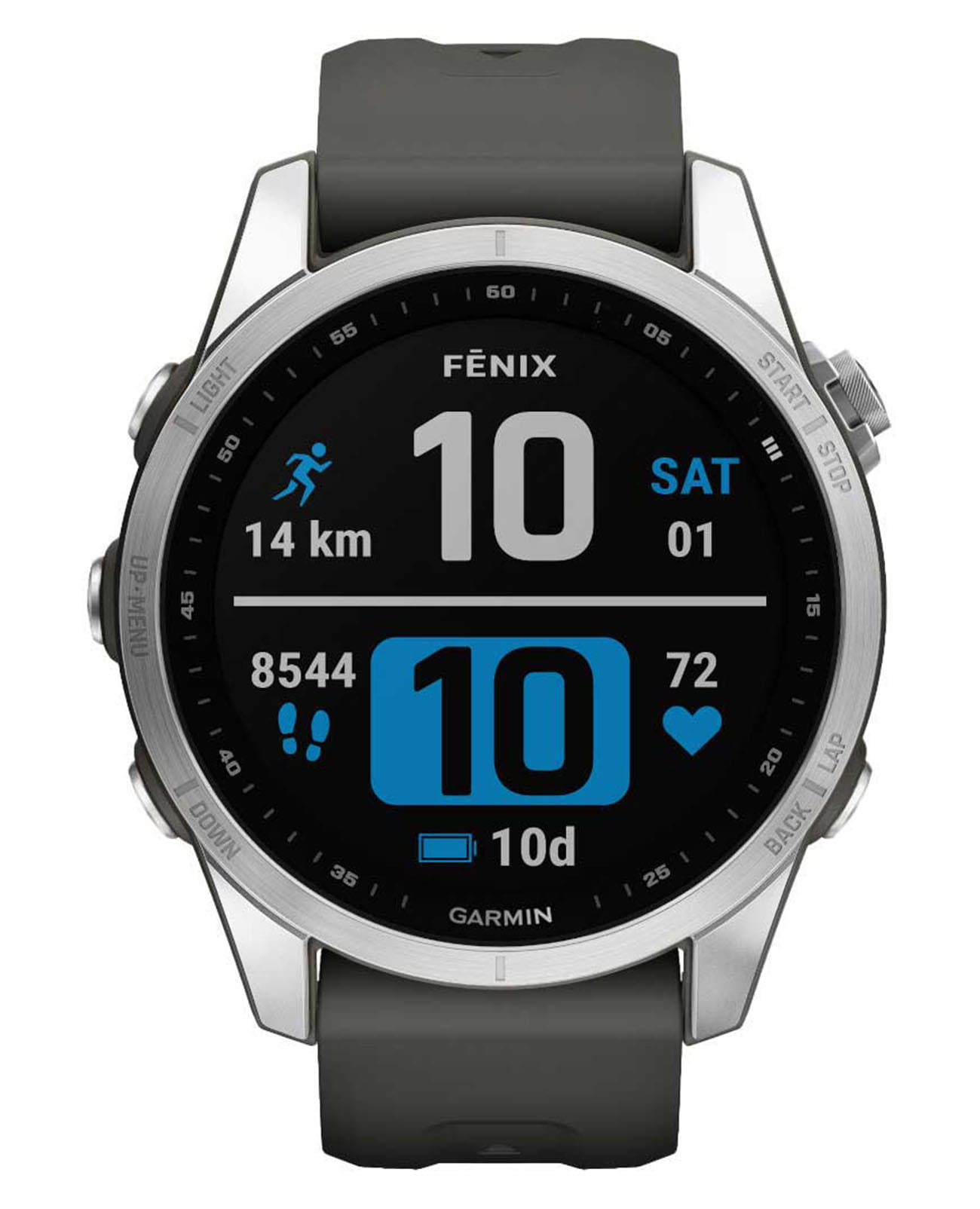Garmin Garmin Fenix 7s 010-02539-01  010-02539-01 электронные мужские часы цветной циферблат, браслет силикон — вид спереди
