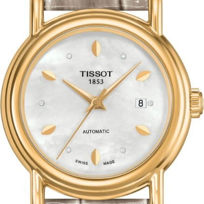 Tissot Tissot Carson Automatic Lady 18K Gold T907.007.16.106.00 Carson, наручные женские часы фото под углом