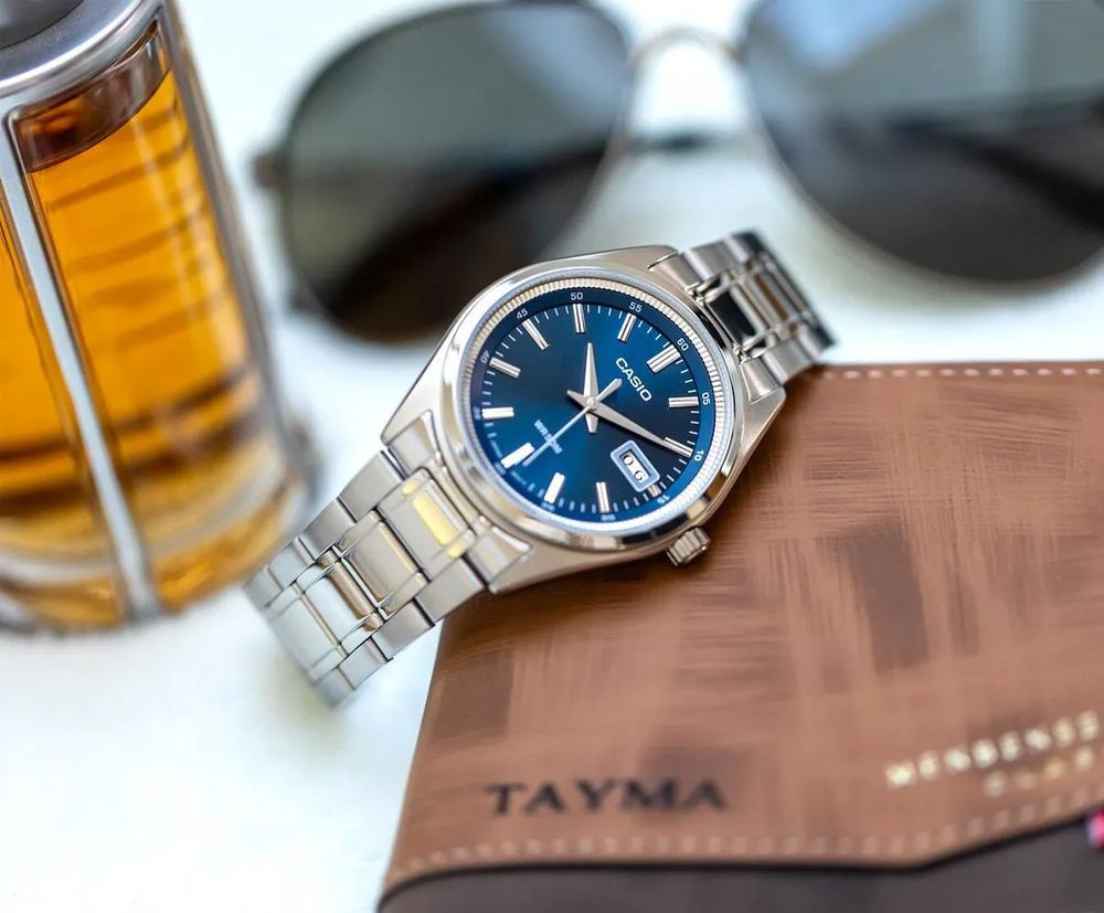 Casio Casio Collection MTP-B180D-2A,  япония мужские часы на браслете нержавеющая сталь боковой вид