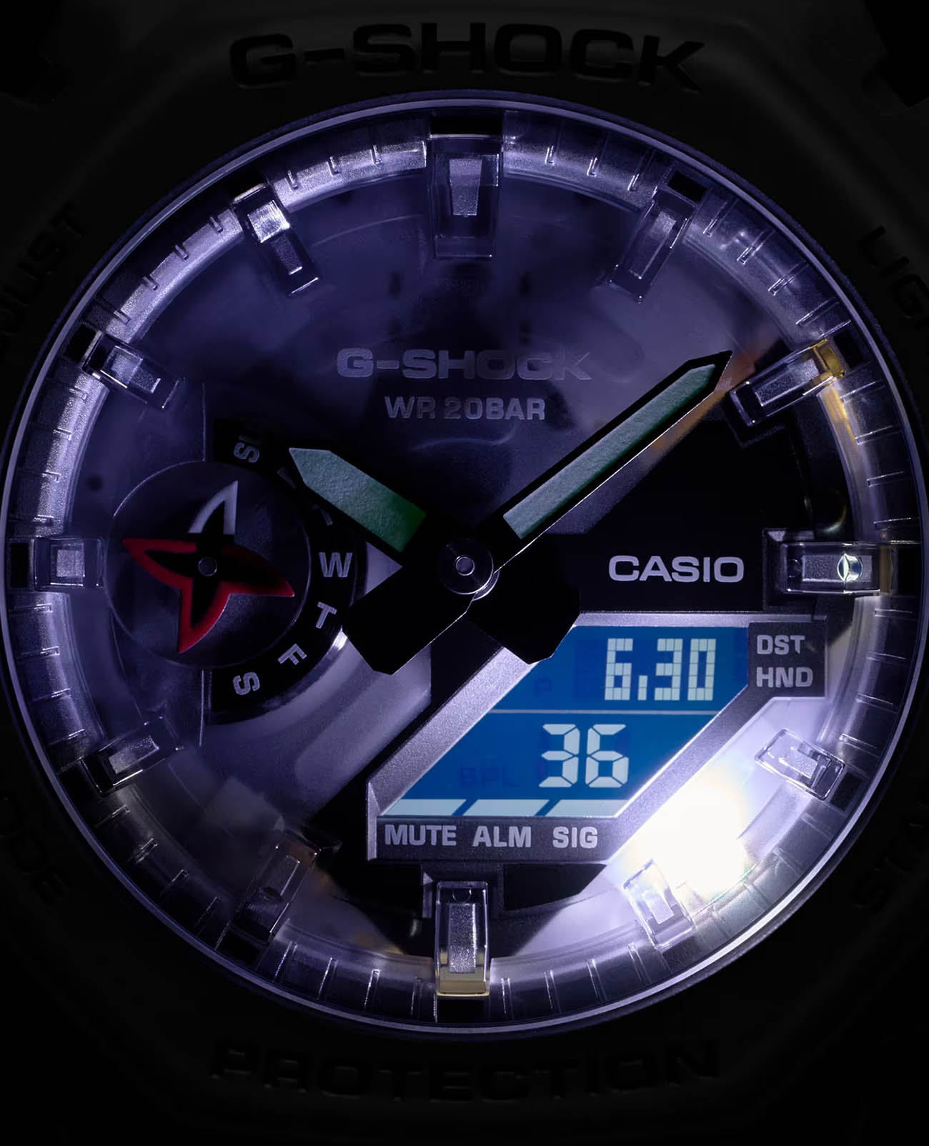 Casio GA-2100NNJ-8A мужские часы застежка крупным планом