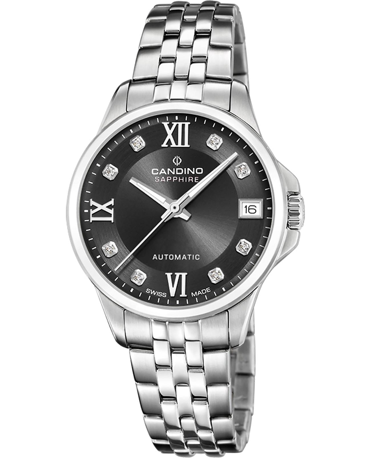 Candino Candino Automatic Ladies C4770/5  C4770/5 механические женские часы черный циферблат, браслет нержавеющая сталь — вид спереди