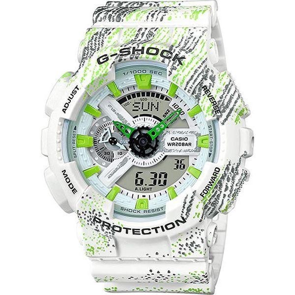 Casio Casio G-Shock GA-110TX-7A GA-110 GA-110TX-7A электронные мужские часы белый циферблат, браслет пластик — вид спереди
