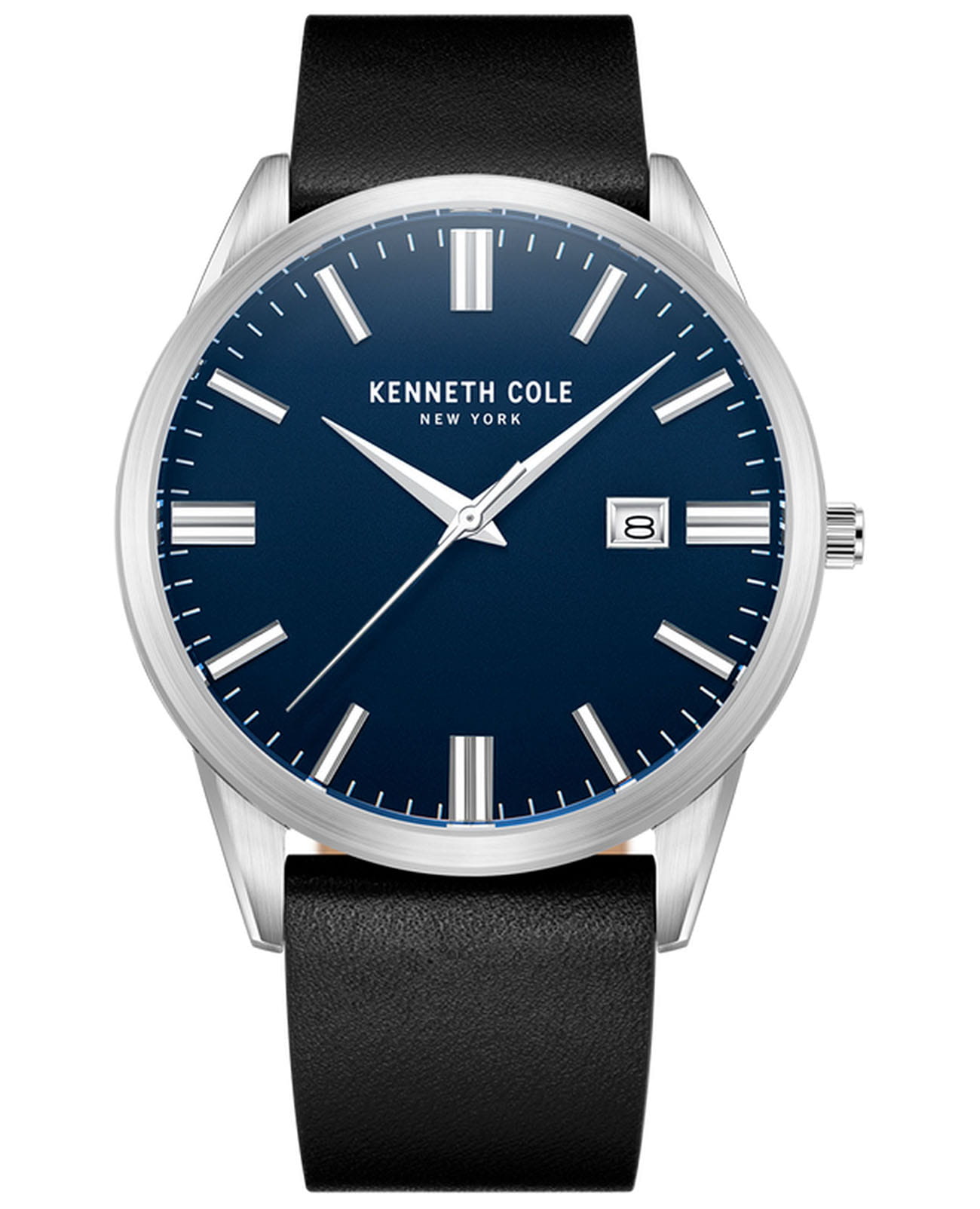 Kenneth Cole Kenneth Cole Classic KCWGB2233601  KCWGB2233601 кварцевые мужские часы синий циферблат, браслет кожаный — вид спереди